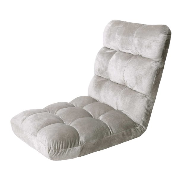 Lounge Sofa Floor Recliner Futon Chaise Folding Couch – Grey
