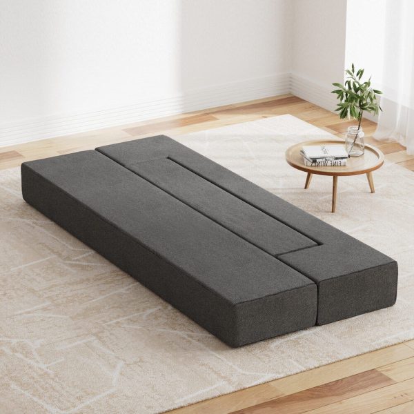 Bedding Foldable Mattress Folding Foam Sofa Bed Chair Grey