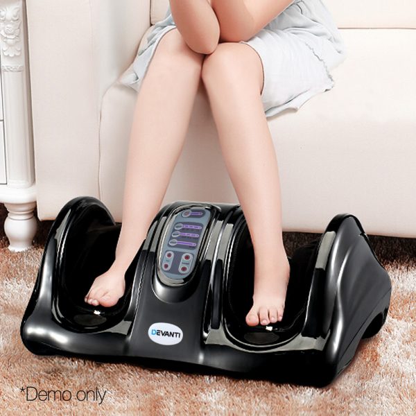 Foot Massager Shiatsu Massagers Electric Remote Roller Kneading Black