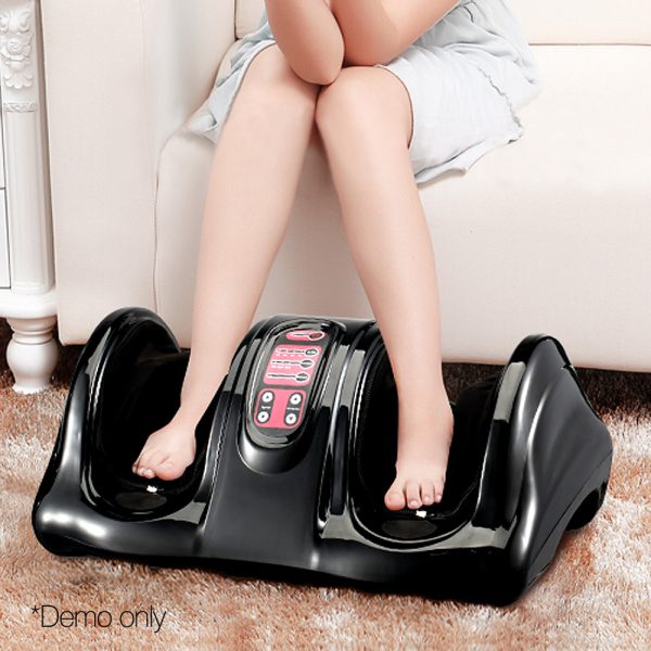 Foot Massager Shiatsu Massagers Electric Remote Roller Kneading Black