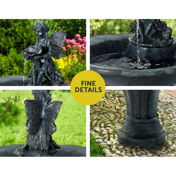 Solar Water Feature with LED Lights Angel 94cm