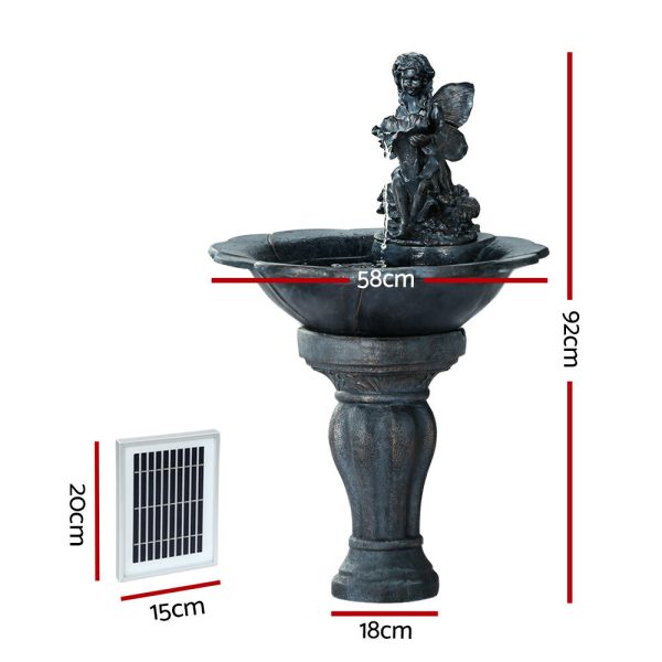 Solar Water Feature with LED Lights Angel 94cm