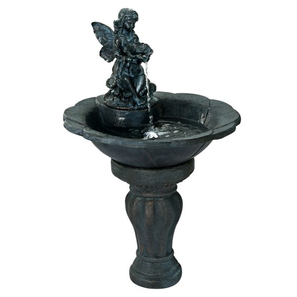 Solar Water Feature with LED Lights Angel 94cm