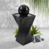 Solar Water Feature with LED Lights Black 85cm