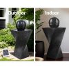 Solar Water Feature with LED Lights Black 85cm