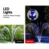 Gardeon Solar Pond Pump with Battery Kit LED Lights 9.8FT