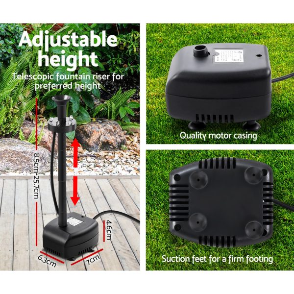 Solar Pond Pump with Battery Kit LED Lights 8.8 FT