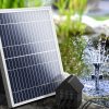 Solar Pond Pump with Battery Kit LED Lights 8.8 FT