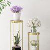 2 Layer 50cm Gold Metal Plant Stand Flower Pot Holder Corner Shelving Rack Indoor Display