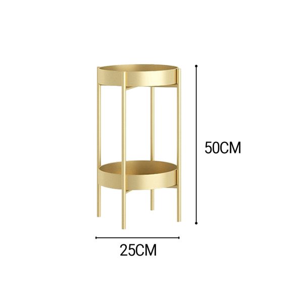 2 Layer 50cm Gold Metal Plant Stand Flower Pot Holder Corner Shelving Rack Indoor Display