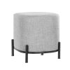 Ottoman Foot Stool Square Linen Grey