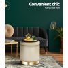 Ottoman Foot Stool with Storage Round Velvet Foot Rest Pouffe Footstool – Cream