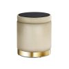 Ottoman Foot Stool with Storage Round Velvet Foot Rest Pouffe Footstool – Cream