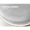 Round Velvet Ottoman Foot Stool Foot Rest Pouffe Padded Seat Footstool – Grey