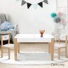 3PCS Kids Table and Chairs Set Storage Toys Play Activity Desk Chalkboard