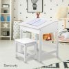 2PCS Kids Table and Chairs Set Activity Children Playing Toys Study Desk