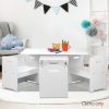 3PCS Kids Table and Chairs Set Storage Toys Play Activity Desk