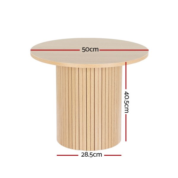 Coffee Table Round Side Table Fluted Base PIIA