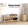 Shoe Rack Wooden Storage 2 Tier Tilted Shelves Stand Organizer Kara