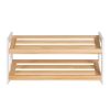 Shoe Rack Wooden Storage 2 Tier Tilted Shelves Stand Organizer Kara