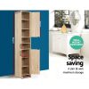 185cm Bathroom Cabinet Tallboy Furniture Toilet Storage Laundry Cupboard – Oak