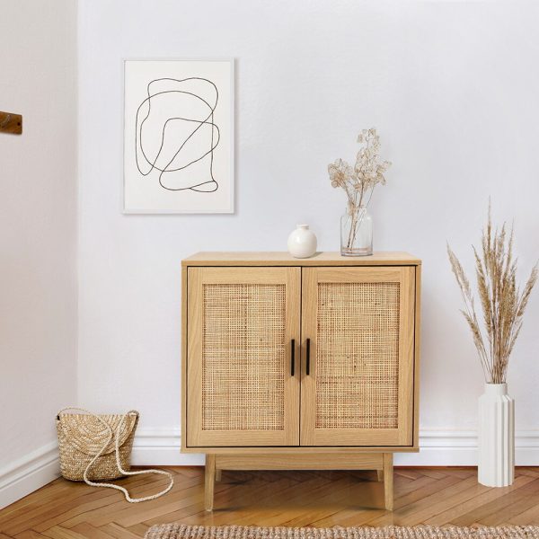 Rattan Buffet Sideboard 2 Doors – BRIONY Oak