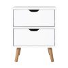 Bedside Table 2 Drawers – BODEN White