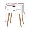 Bedside Table 2 Drawers – BODIE White