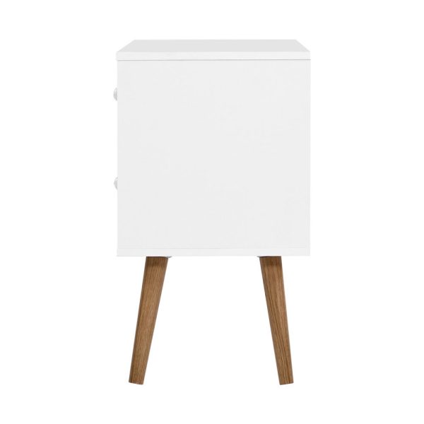 Bedside Table 2 Drawers – BONDS White