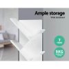Display Shelf Tree Bookshelf Book Storage Rack Bookcase – White, 7 Shelf