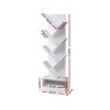 Display Shelf Tree Bookshelf Book Storage Rack Bookcase – White, 7 Shelf