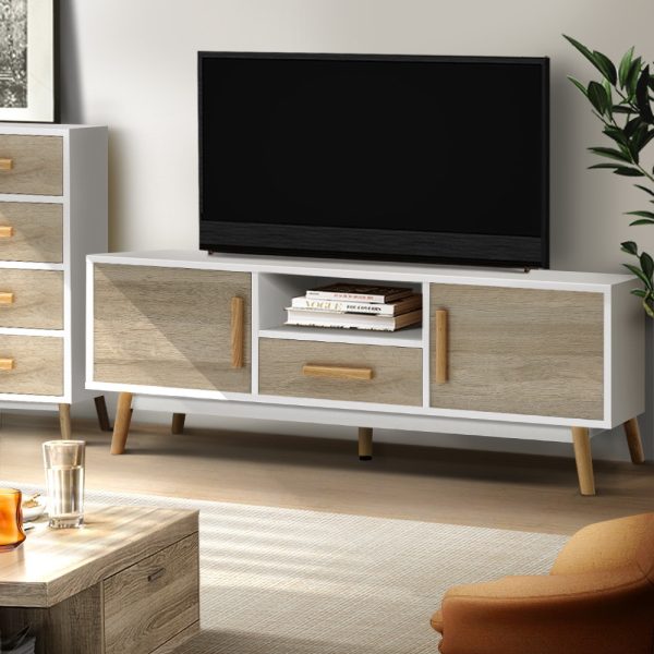 Wooden Entertainment Unit – White & Wood