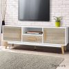 Wooden Entertainment Unit – White & Wood