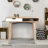 Computer Desk Drawer Cabinet Shelf Oak 90CM