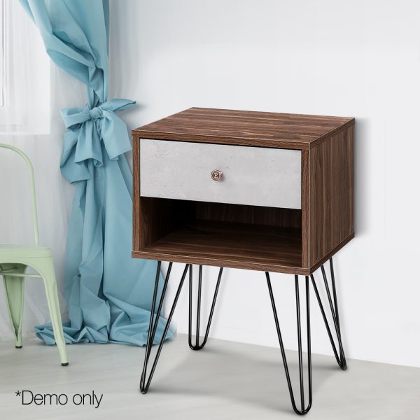 Bedside Table 1 Drawers with Shelf – LARS