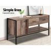 Reidsville TV Stand Entertainment Unit Storage Cabinet Industrial Rustic Wooden 120cm