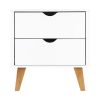 Bedside Table 2 Drawers – ANDERS White