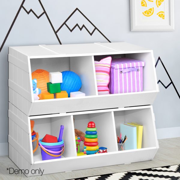 Kids Toy Box Bookshelf Storage Bookcase Organiser Display Stackable