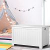 Kids Toy Box Chest Storage Blanket Children Clothes Room Organiser White