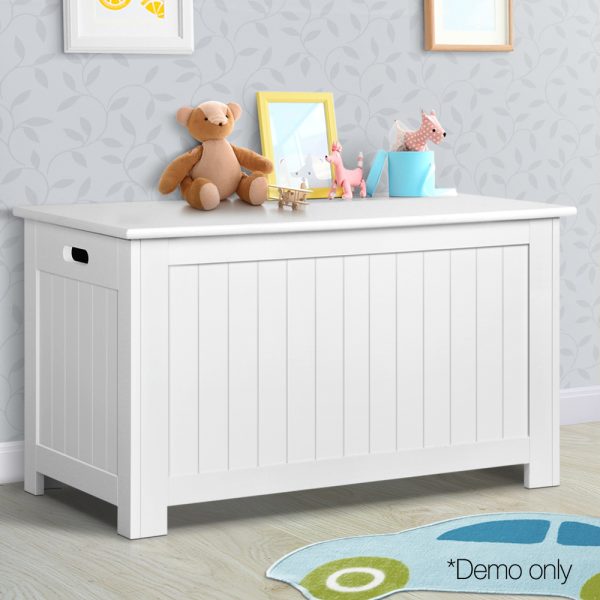 Kids Toy Box Chest Storage Blanket Children Clothes Room Organiser White