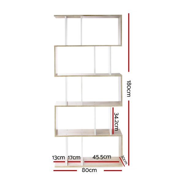 Bookshelf 5 Tiers – RITA White and Oak