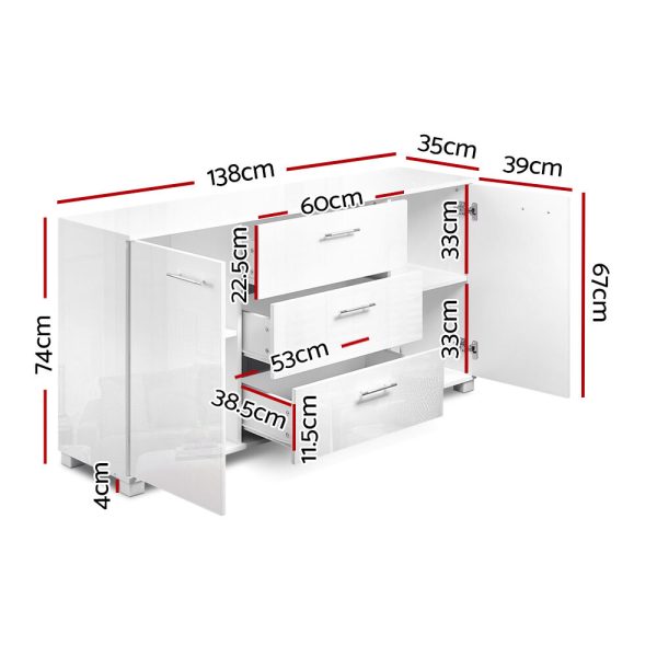 Buffet Sideboard High Gloss – White