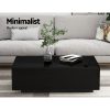 Modern Coffee Table 4 Storage Drawers High Gloss Living Room Furniture – Black