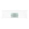 130cm High Gloss TV Stand Entertainment Unit Storage Cabinet Tempered Glass Shelf White