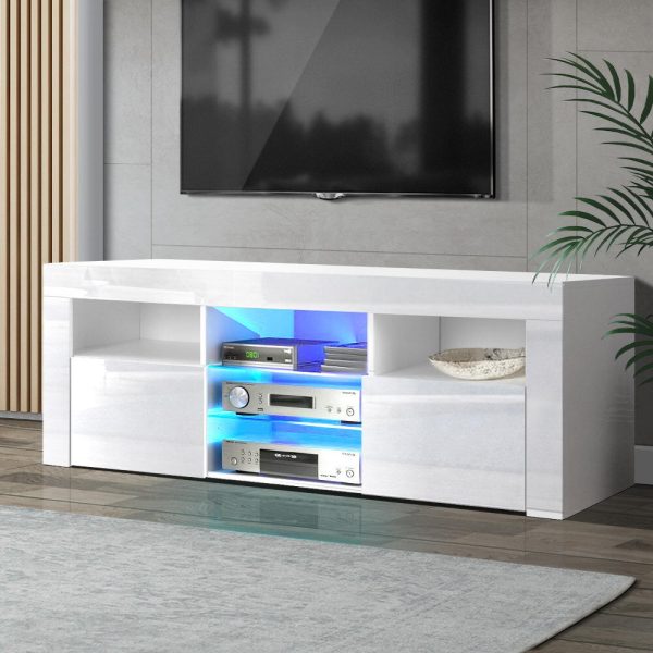 Entertainment Unit TV Cabinet LED 145cm White Angus