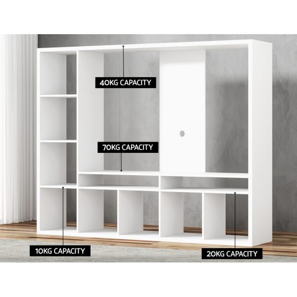 Entertainment Center Unit TV Stand TV Cabinet Open Shelves 183CM White