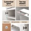 120cm Shoe Cabinet Shoes Storage Rack High Gloss Cupboard Drawers – White