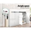 120cm Shoe Cabinet Shoes Storage Rack High Gloss Cupboard Drawers – White