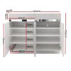 120cm Shoe Cabinet Shoes Storage Rack High Gloss Cupboard Drawers – White