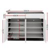120cm Shoe Cabinet Shoes Storage Rack High Gloss Cupboard Drawers – White and Black